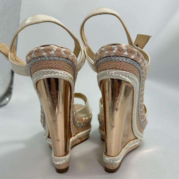 Christian Louboutin Marina Liege 140mm Espadrille Wedge sandals size 11 - Picture 6 of 15